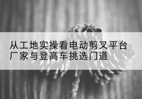渭滨电动剪叉升降平台厂家-从工地实操看电动剪叉平台厂家与登高车挑选门道